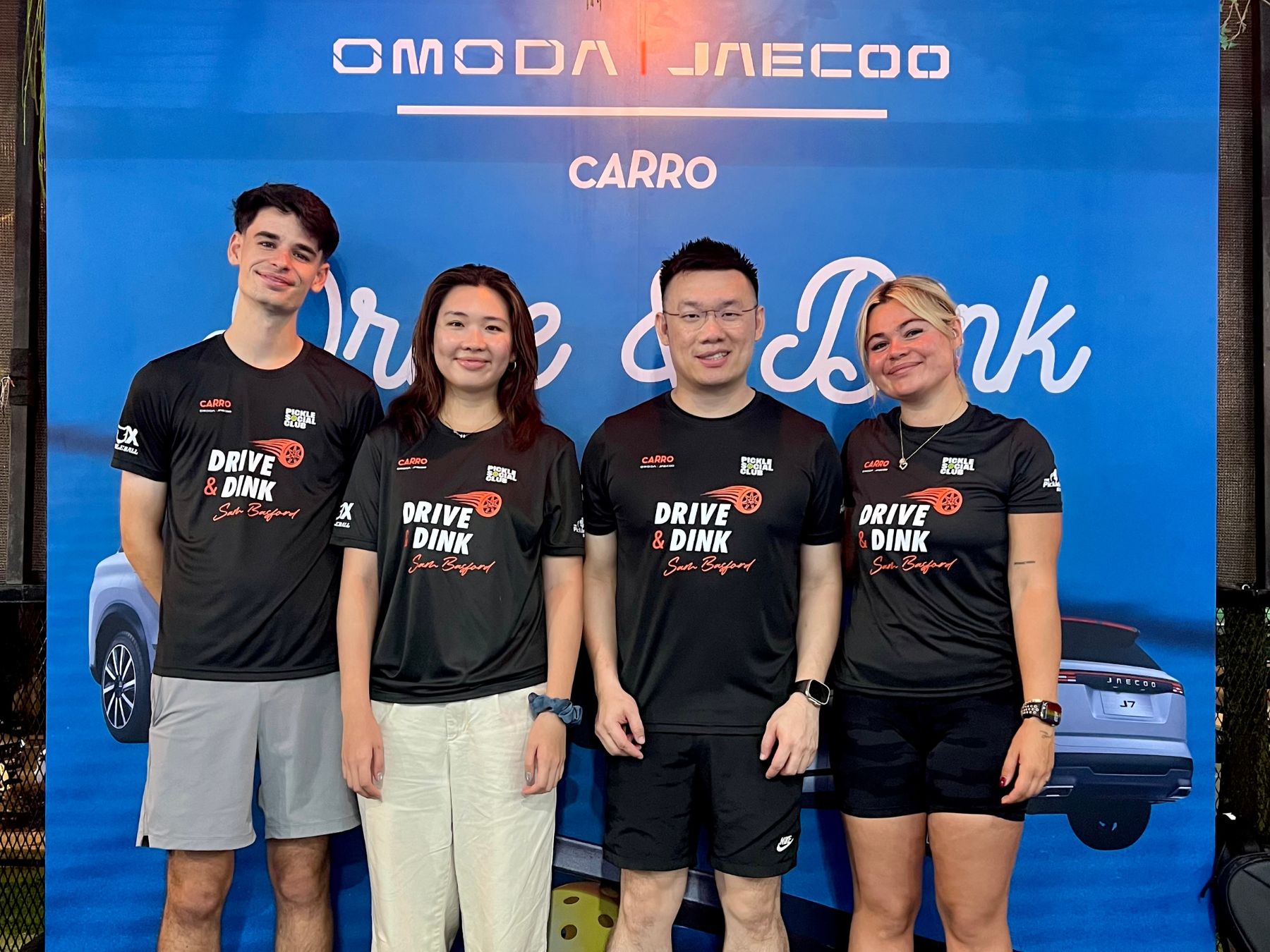 Samuel Siew with emerging sports operators and partners at a community pickleball activation